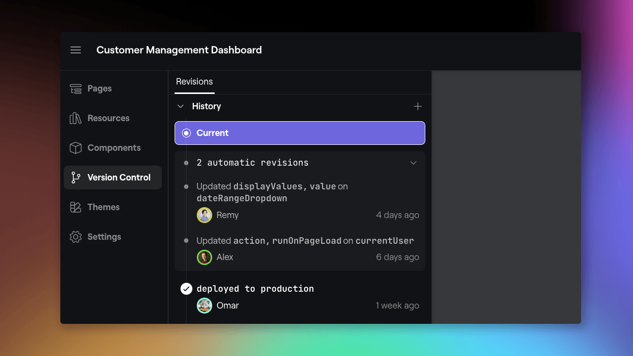 Browse and revert to earlier project revisions using MyDataNinja’s built-in version control.